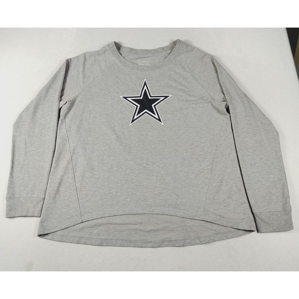 Dallas Cowboys Shirt Womens 2XL Gray NFL Football‎ Cowboys Her Style Long Sleeve